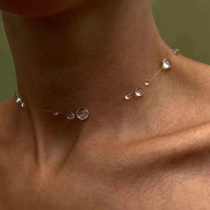 Charm Water Transparent Dew Necklace, Niche Design, Minimalist Style, High-end Feel, A Fashionable And Elegant Look For Fashion