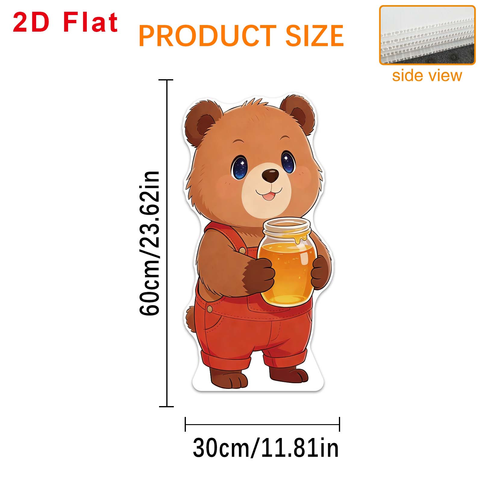 TEMU 1pc Birthday Party 2d Flat Festival Party Photo Booth Photo Props Stand Festival Celebration Decoration Sign Cute Little Bear Main Pattern
