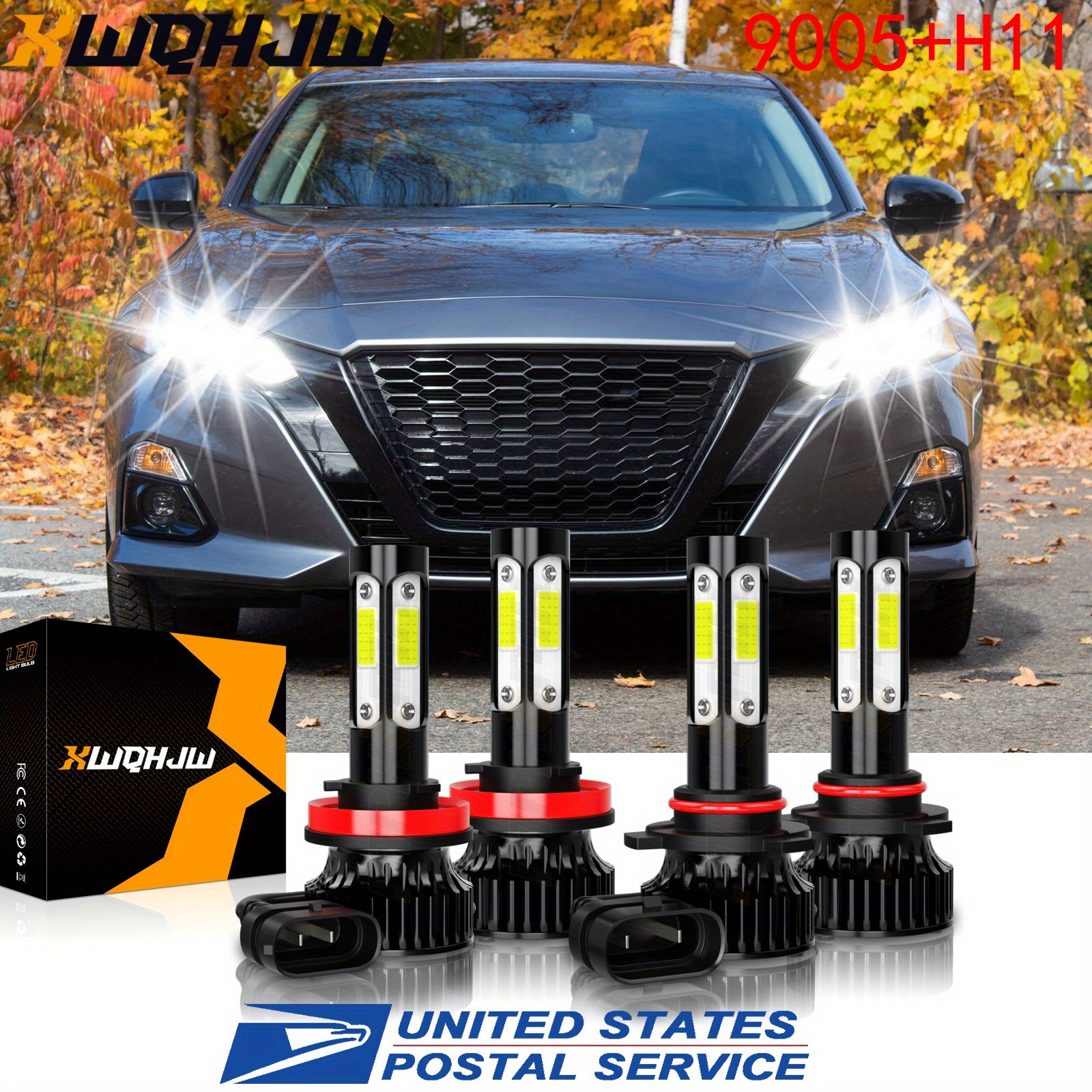 Fit 2007-2018 Nissan Altima White LED Headlight High Low