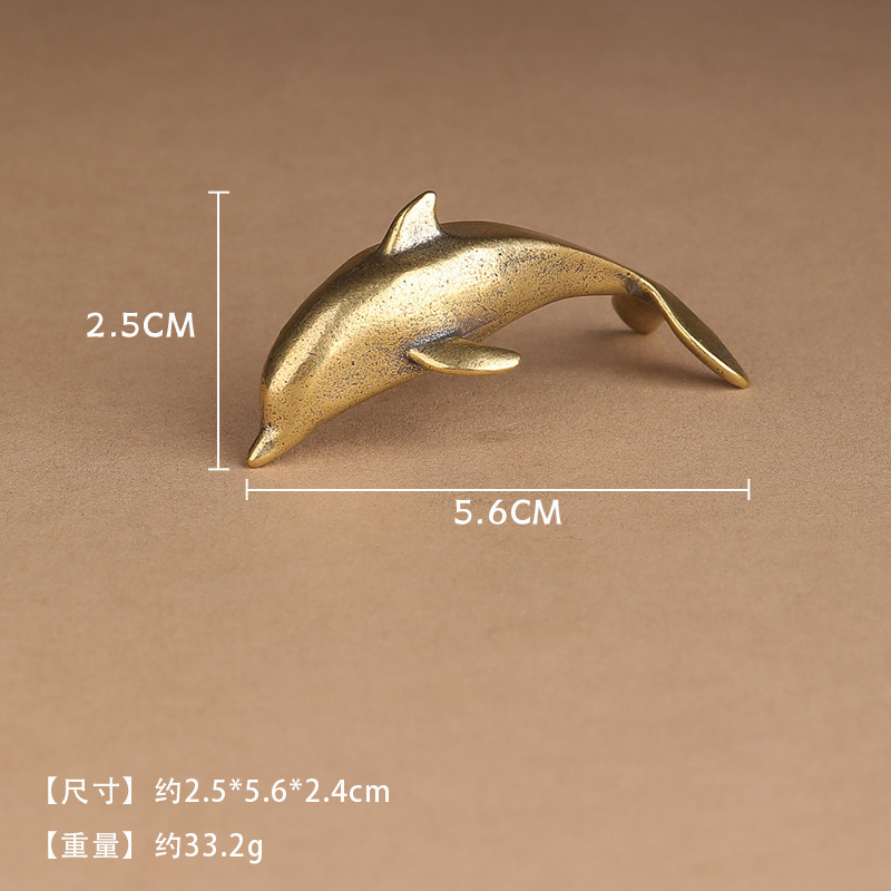 TEMU Collectible Figurines, Halloween Dolphin Brass Figurine For Desk Decoration, Perfect As A Gift For Colleagues Or For Enhancing Your Living Room And Bedroom, Suitable For Christmas Decor