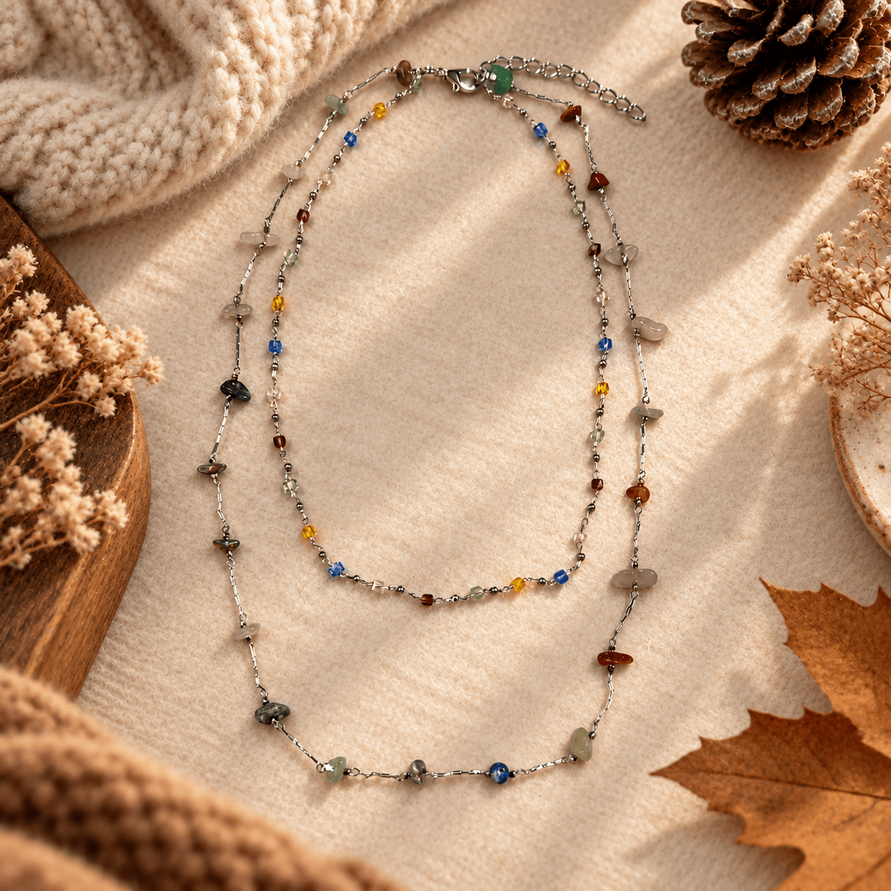 Exquisite Y2K Irregular Colored Artificial Stone Necklace