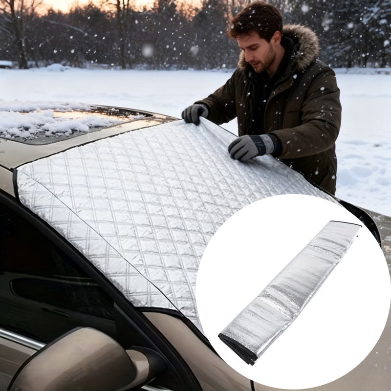 TEMU Thick Magnetic Cover For Snow, Vehicles In Winter, Windshield Shield, Durable And Heat-resistant Sunshade