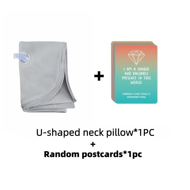 TEMU 1 Ergonomic U-shaped Neck Pillow + 1 Random Postcard — A Multifunctional Pillow Suitable For Travel And Office Use, Lightweight And Portable,