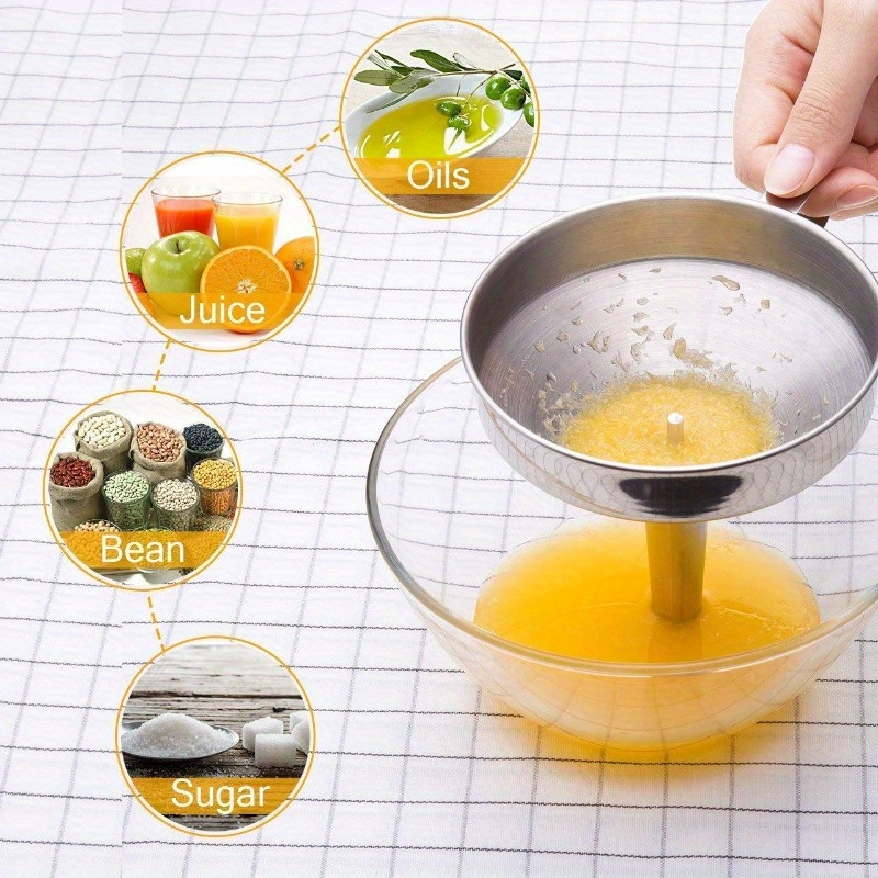 TEMU en acier inoxydable avec filtre amovible, idéal pour diverses utilisations en cuisine comme , le vin, l'huile, , etc. Ce filtre suspendu
