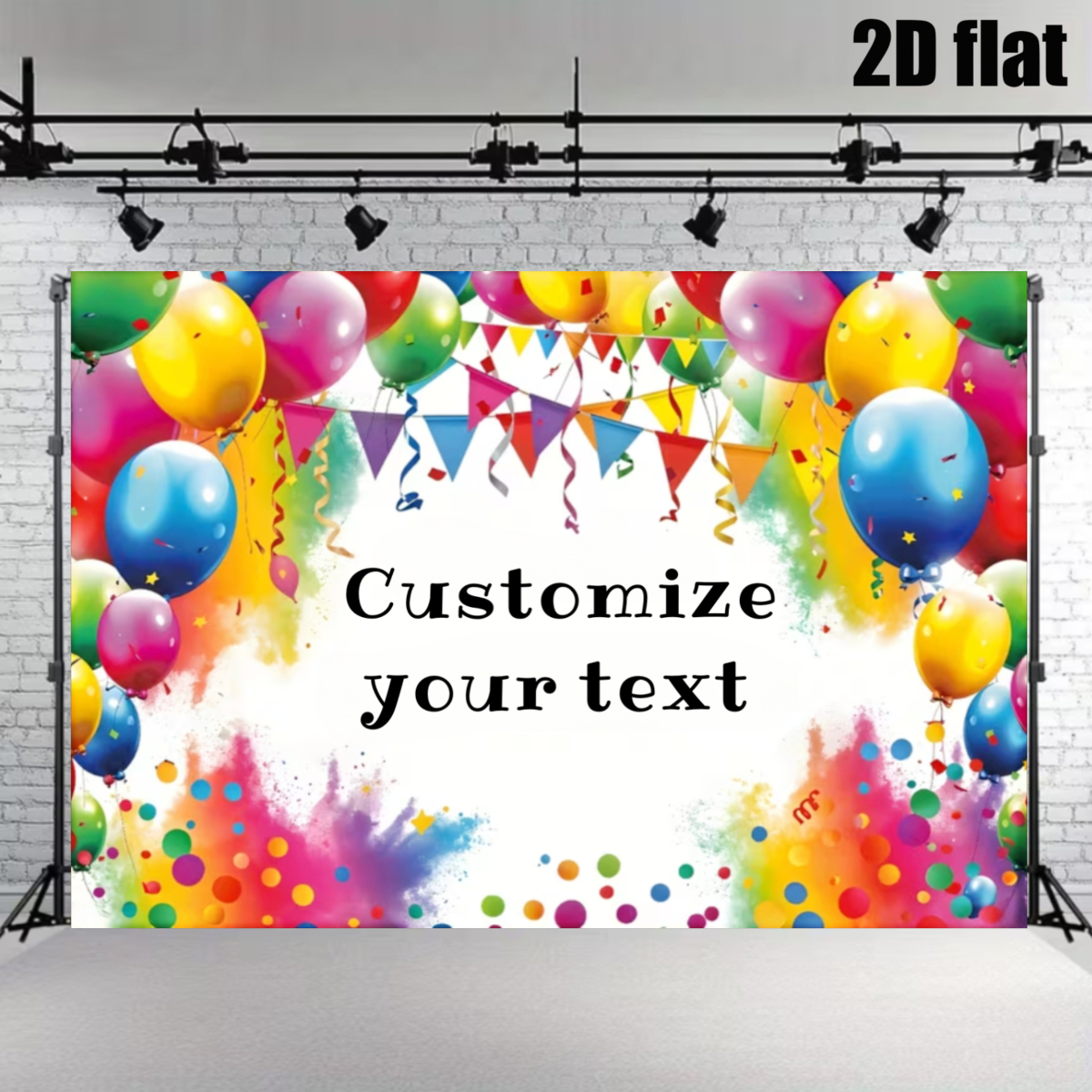 TEMU 2d Flat, 2d Banner, Customized Text Party Backdrop Cloth, Printed Pattern Content, Suitable For Any Occasion, Birthday, Wedding, Anniversary,
