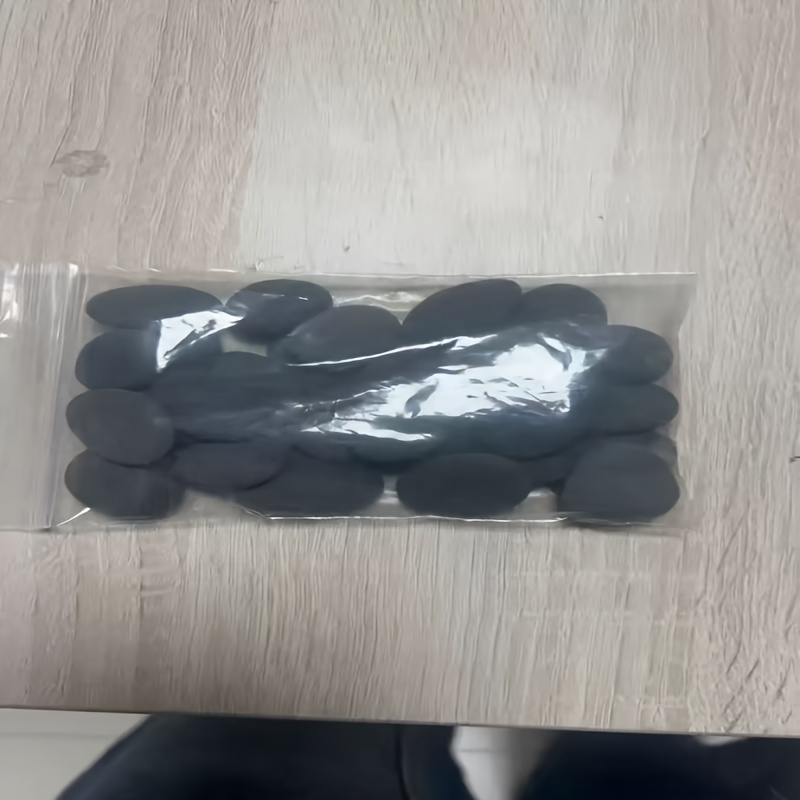 TEMU 27pcs Natural River Stone Set - Smooth Gray-black Stones, Sizes 1 To 1.18inch, Used For Art Decoration, Crafts, Aquariums, And Painting, Ideal
