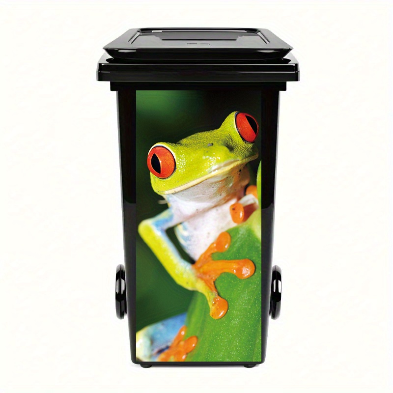 

Art Deco 3d Frog Pvc Trash Can Sticker, Waterproof And Oil-resistant, Self-adhesive Outdoor Decorative Decal