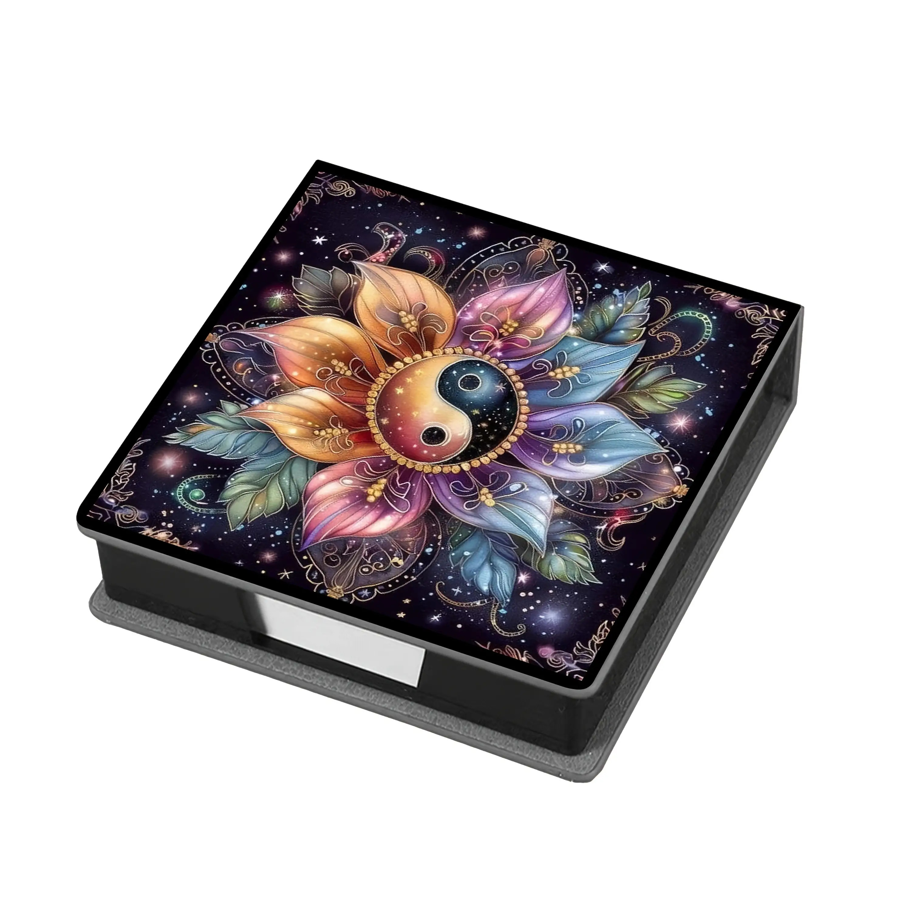 TEMU 1pc Cuaderno de Pintura de Diamantes 5D | Diseño Mandala Tai Chi, Kit de Diamantes Irregulares, Combo de Cuaderno de Negocios y Bloc de Notas,