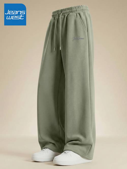mens spring summer drawstring pocket wide leg pants