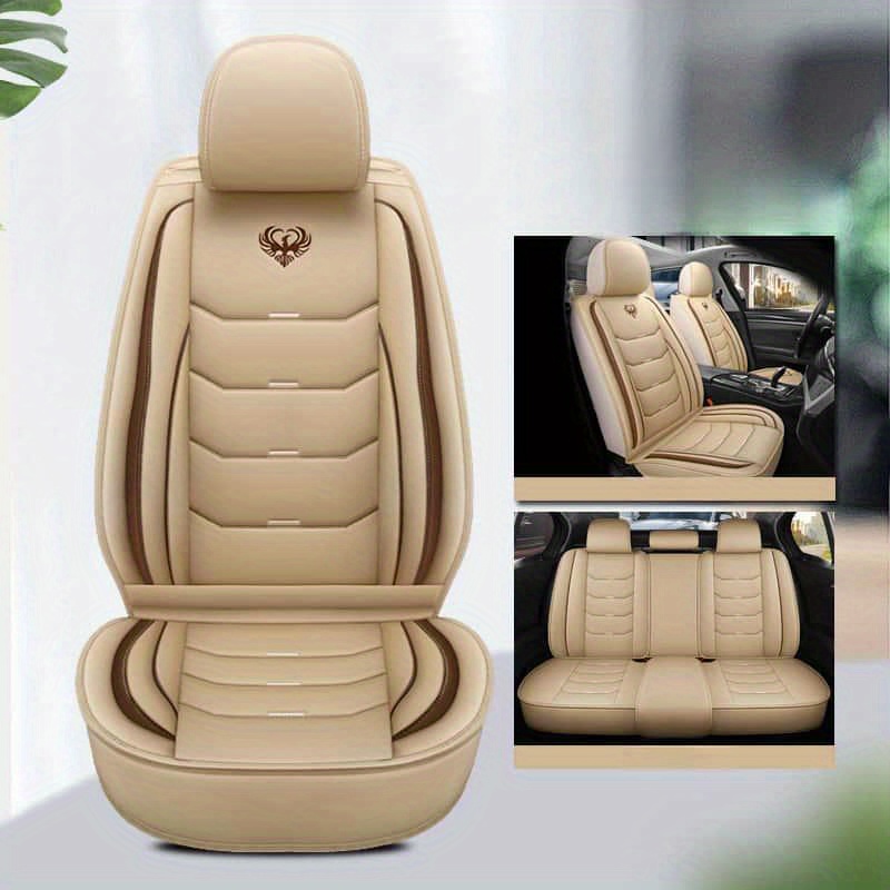 TEMU Universal Four-season Pu Leather Car Seat Covers - Full Enclosure Set