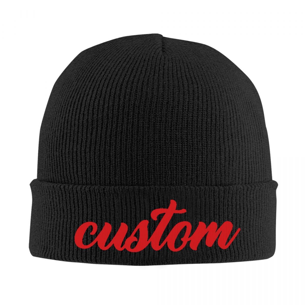 

1pc Customizable Polyester Beanie Hat, 100% Polyester, Non-woven, Personalized Text//image, Charm Style, Winter Knitted Headwear, Ideal Valentine's Day Gift