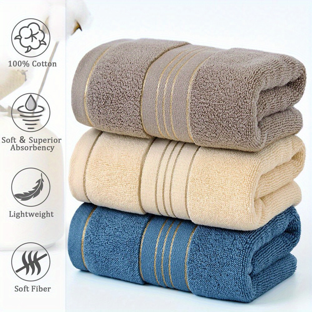 3 unidades de toallas de   de algodón 100% de   rápido. toallas   de algodón multiusos absorbentes, toallas   calidad para baños.