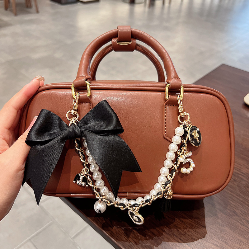 E-shop Modische Handtaschenkette Dekoration, High-End Schleife Accessoire, Vielseitige Perlen Anhänger Ornament für Frauen