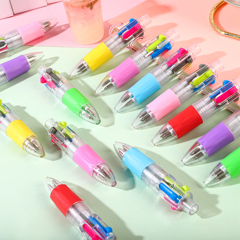 TEMU Lot de 15 mini stylos à bille 4 couleurs / Stylos portables mignons 4 couleurs / Stylos de papeterie multicolores pour le journaling