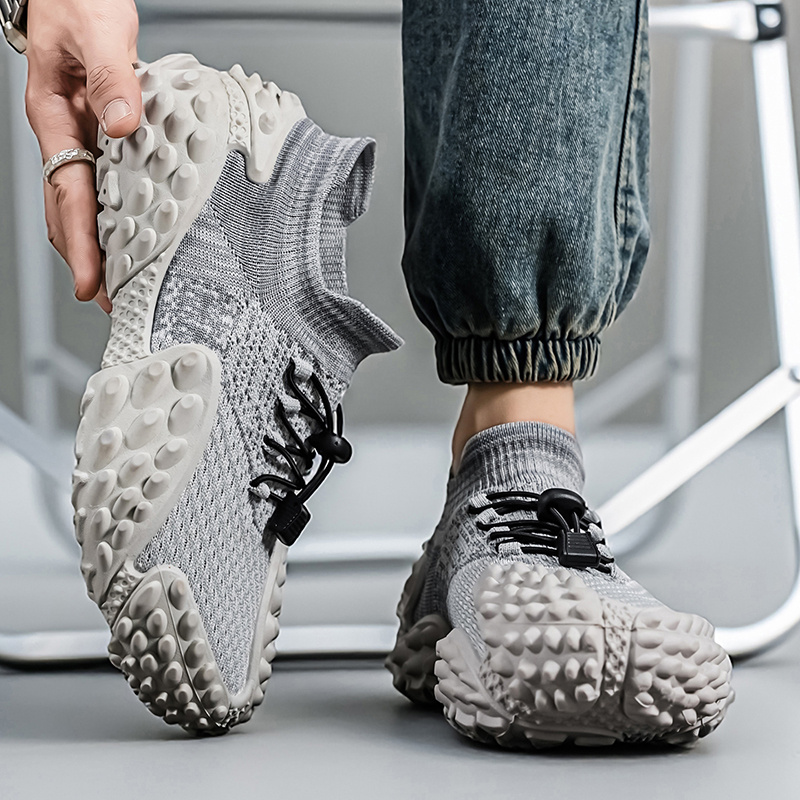Lightweight And Breathable Low-Top Casual Chunky Sneakers, Versatile Men'S Knit Casual Chunky Sneakers Trendy Shoes