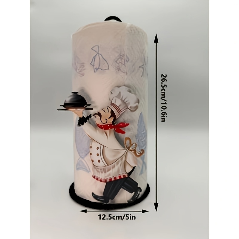 TEMU Soporte individual para pañuelos de acrílico con estampado de chef 2D, con diseño de bandeja, paquete de 1 , práctico para colocar, usable en