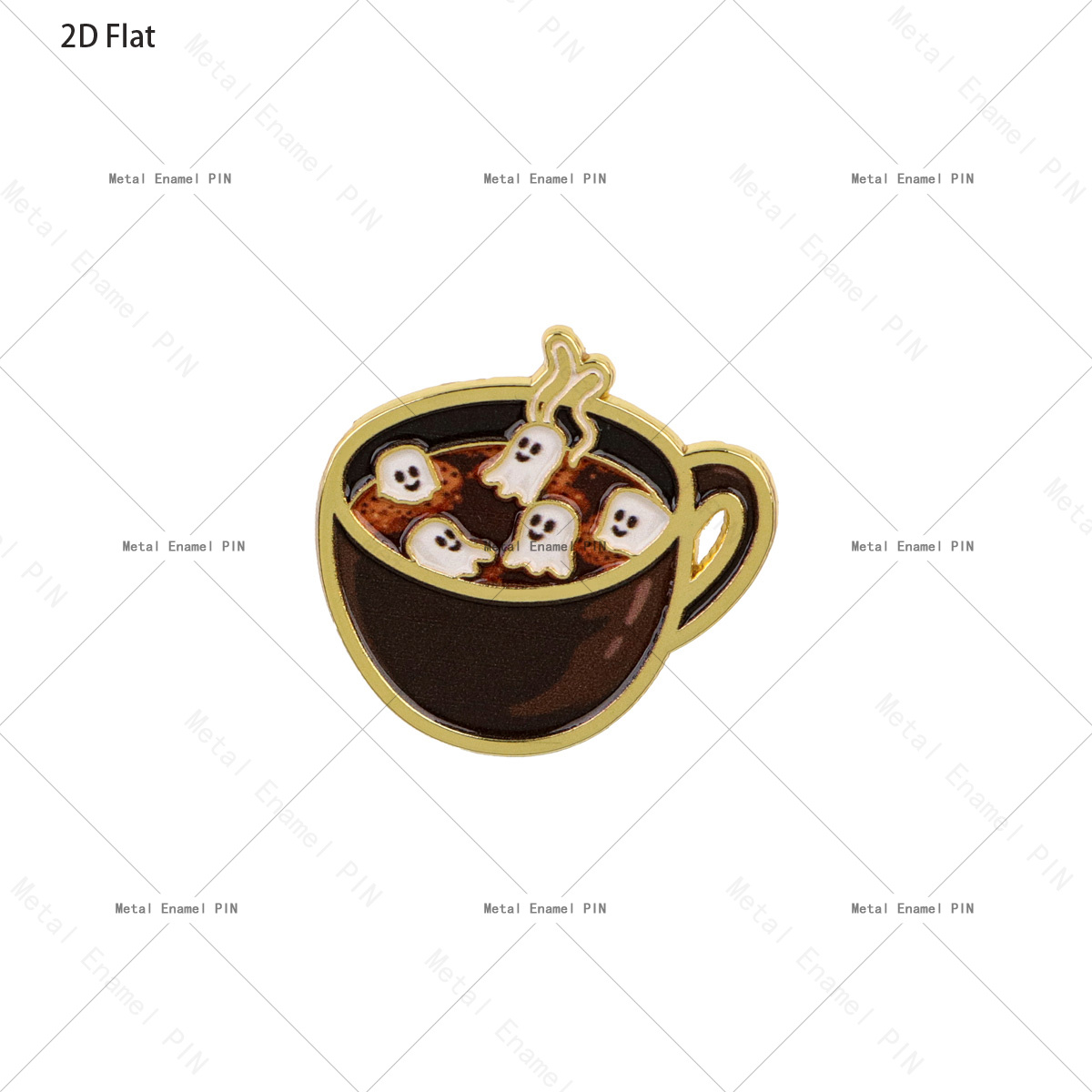 TEMU Pin's à épingler 2D plat et drôle de d'Halloween sur tasse à café, badges et broches pour sacs à dos, sacs, décoration cool pour sac à dos,