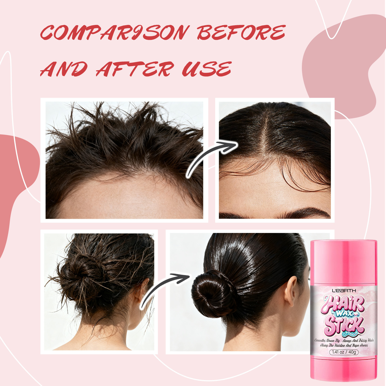 Non-Greasy 24-Hour Strong Hold Hair Wax Stick