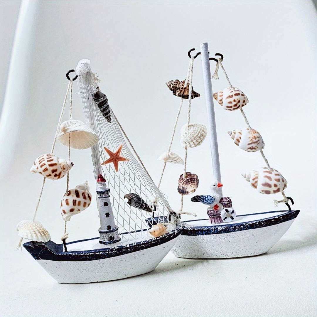 Mediterranean Sailboat Figurines Set