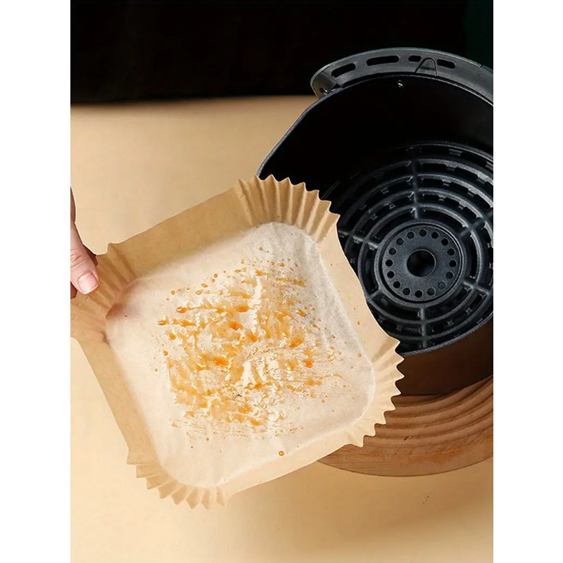 50pcs square non stick air fryer liners easy     cooking oven microwave   safe paper ideal for home commercial use details 7