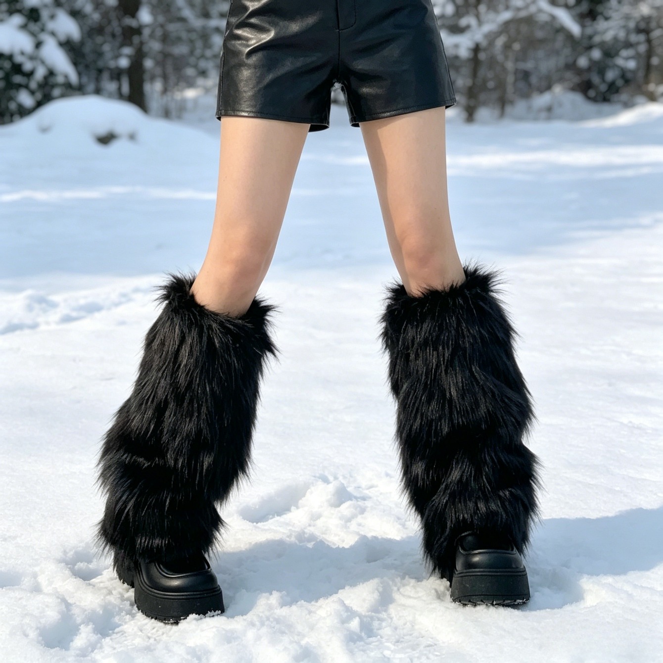 TEMU 1 paire de chaussettes longues tendance millénaire pour et l'hiver, ensemble de chaussettes sous-, chaussettes superposées chaudes style Y2K.