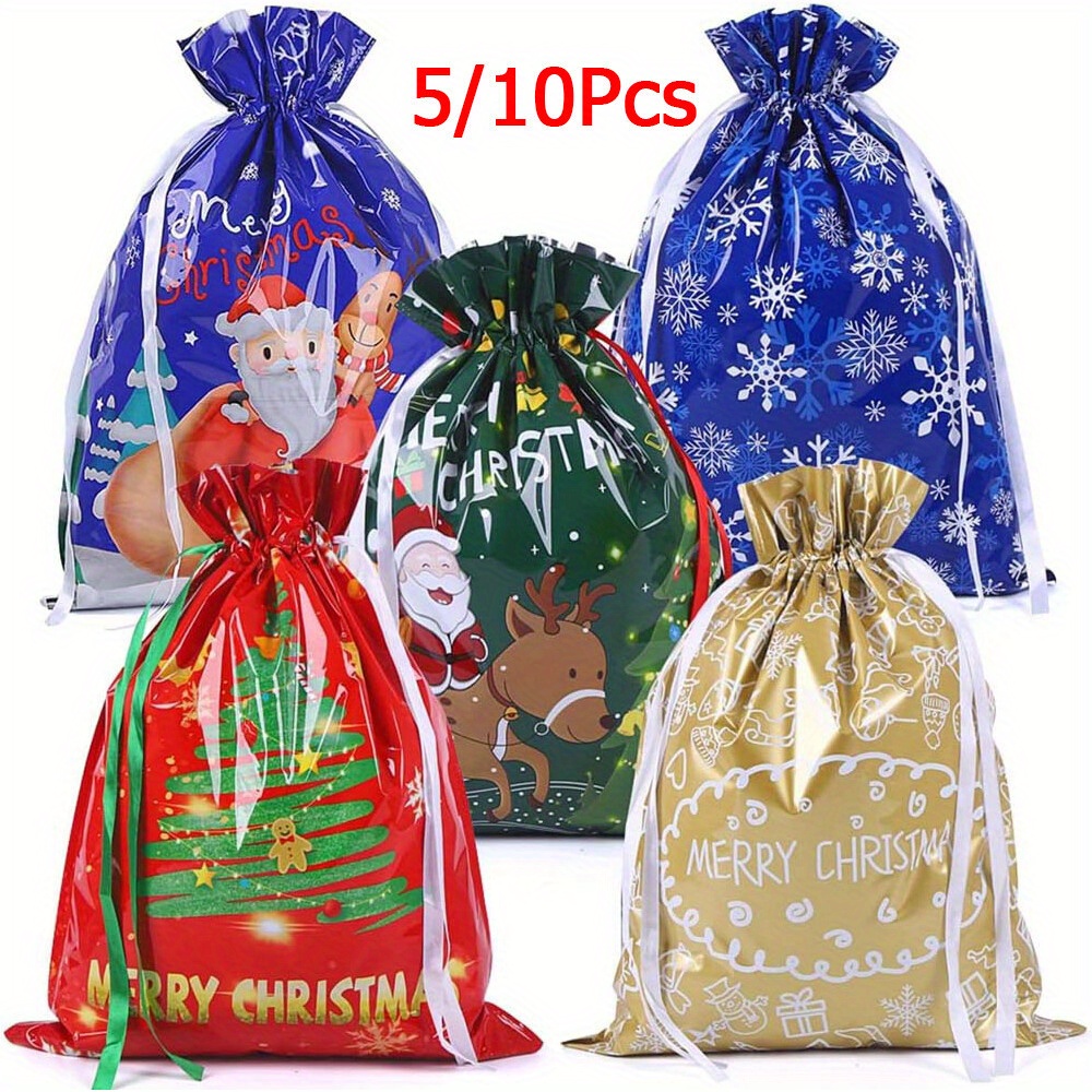 TEMU Gift For Her/him 5x Large Christmas Sacks Party Gift Bags Drawstring Wrap Present Storage Bags
