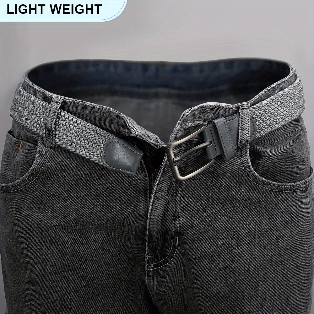 4pcs braided stretch belt men women elastic woven belt - Temu display picture 2