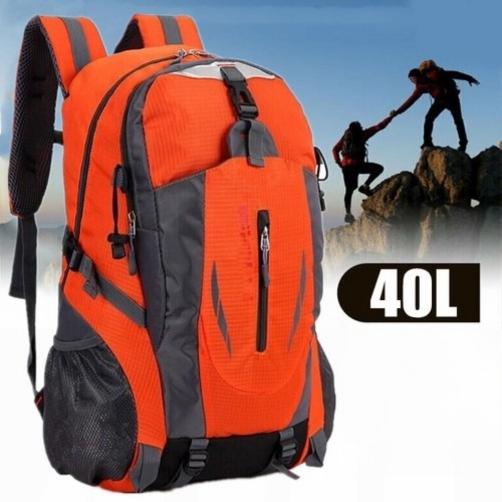 40l Outdoor Backpack | Orange, High-quality, Durable, Tear-resistant, Lightweight, Adjustable Shoulder Straps | Suitable For Hiking, Cycling, Mountaineering, Trekking