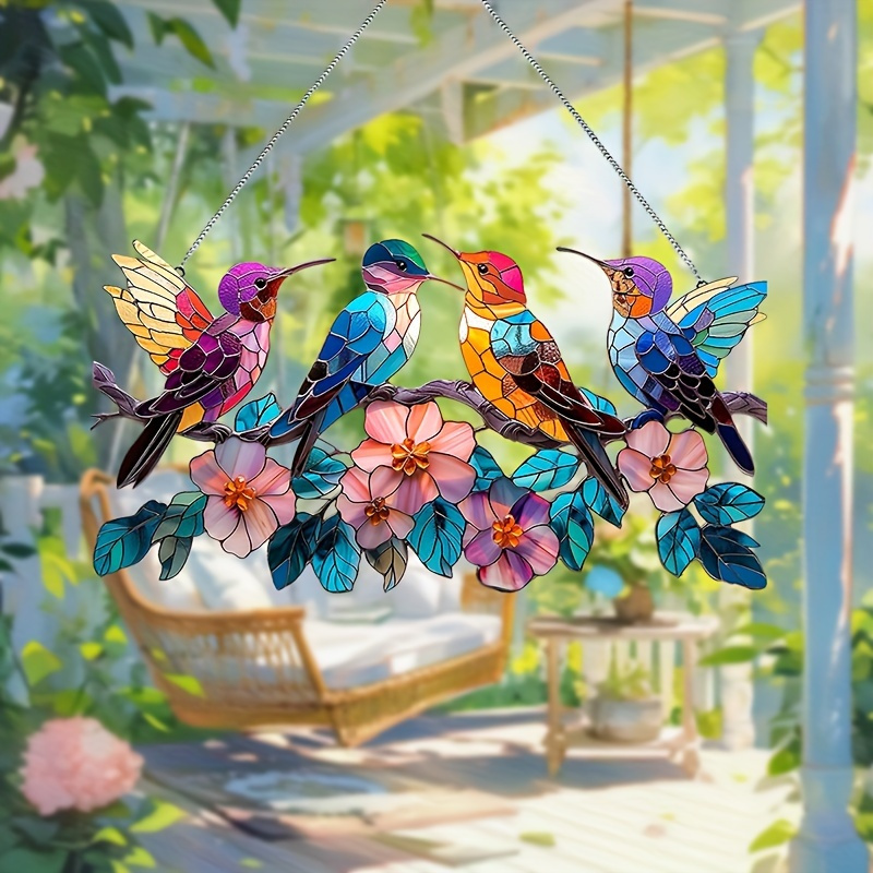 

1pc, Elegant Hummingbird Window Ornament, Acrylic Bird Light , Indoor And Outdoor Decorative Sign, Suitable For Home, Garden, Porch And Wall, Ideal Gift For Bird Lovers And