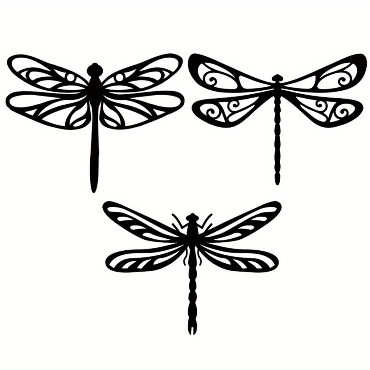 TEMU 2d Flat, 3pcs Black Acrylic Dragonfly Wall Decor, Suitable For Outdoor Acrylic Dragonfly Decorations In Living Rooms, Bedrooms, And Bathrooms, A