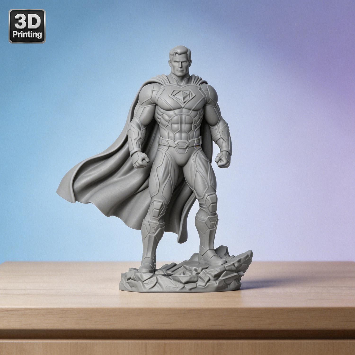 TEMU 3d Printed Superman Figurine Model, Superhero Collectible Statue, Tabletop Desktop Decor For Home Office, Gift For Superhero Fans & Craft