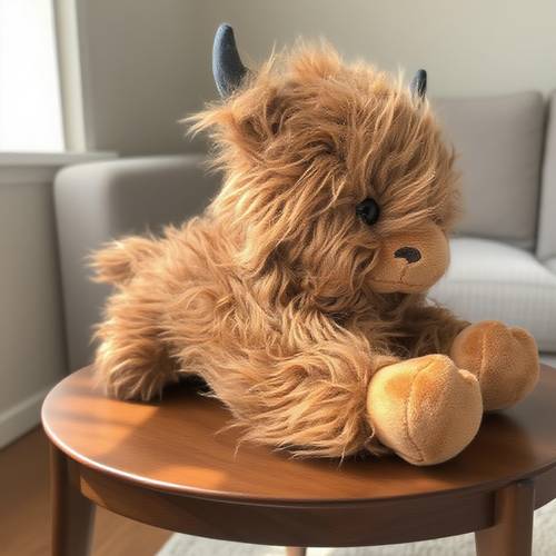 highland cow stuffed animal toy cute highland cow plush toy fluffy farm highland cow plushies decor gifts for girls boys brown highland cows