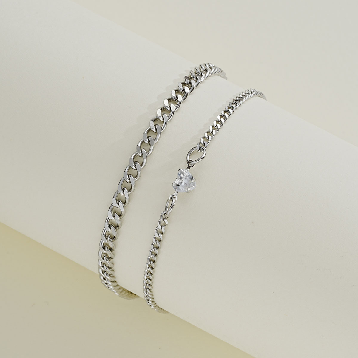 2 piezas de pulseras de pareja de circonio de corazón, joyas de moda para mujeres, regalos de San Valentín.