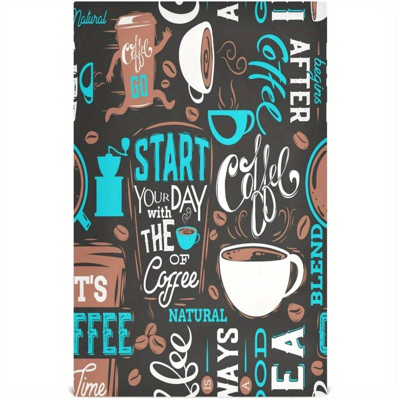 

2-pack -themed Kitchen Towels, 18x26 Inch, Soft Polyester Woven Dish Cloths, Machine Washable, Bean Design For Home Cleaning & Decor