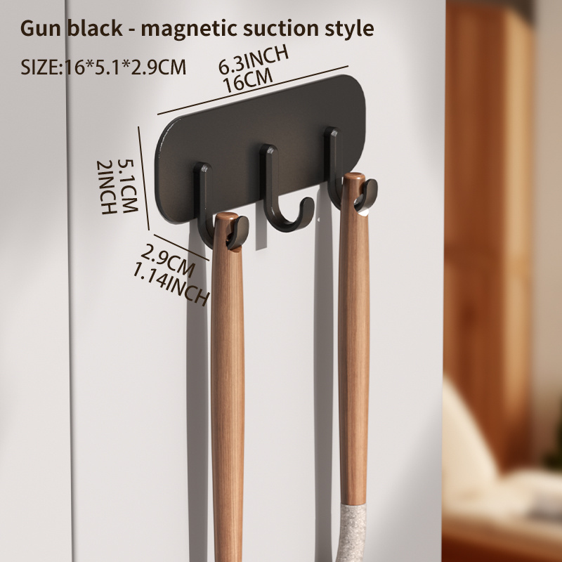 1/3pcs Perforation-magnetic Refrigerator Hook-no Drilling Wall Storage In Kitchen And Refrigerator, Space- Towels, Tableware, Tools(easy Style), Home Storage, Rugged And Durable, , Must-have Hook