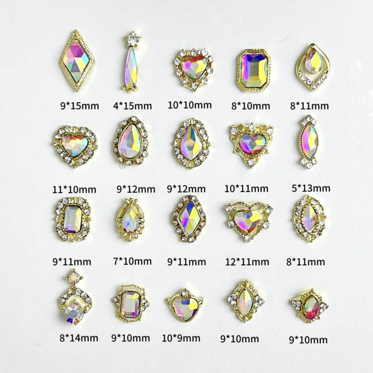 

50pcs Luxecraft Alloy Art , Rhinestones, Assorted , Diy , -free Art Decorations