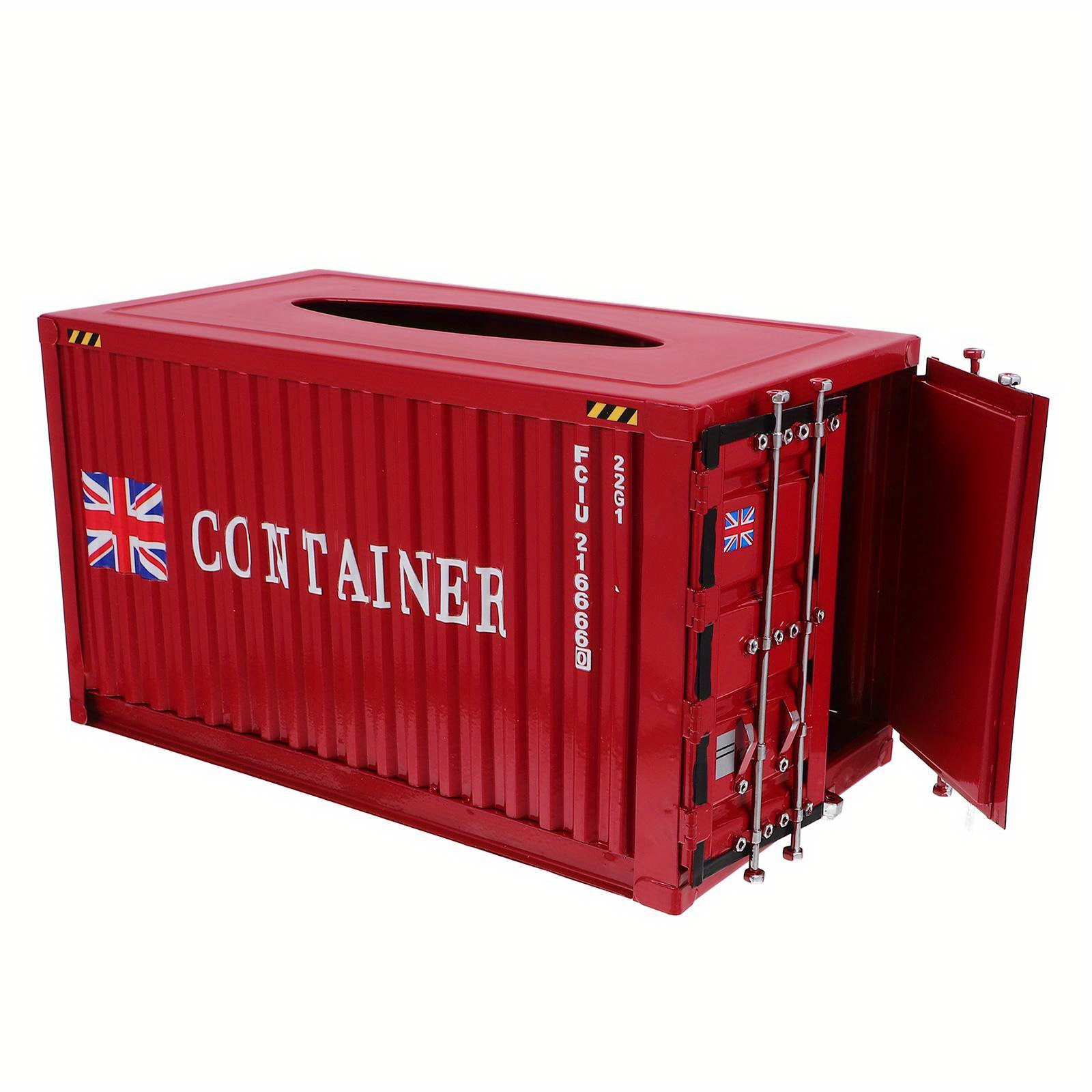 1pc industrial red tissue box sturdy construction compact square design for home office bathroom kitchen hotel car decorative organizer for tissues napkins receipts modern industrial decor storage container   rustic aesthetic durable construction napkin holder   businesses Product details 7