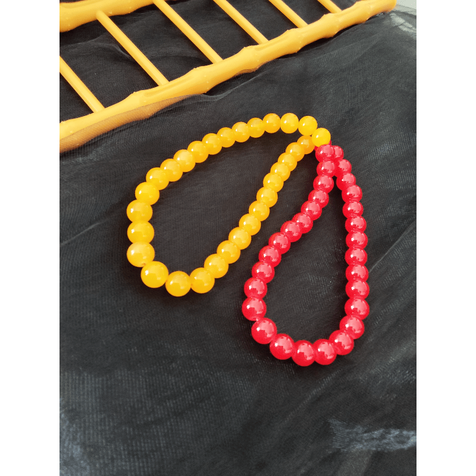 Blingbling Red & Yellow Agate Necklace, Festive Style
