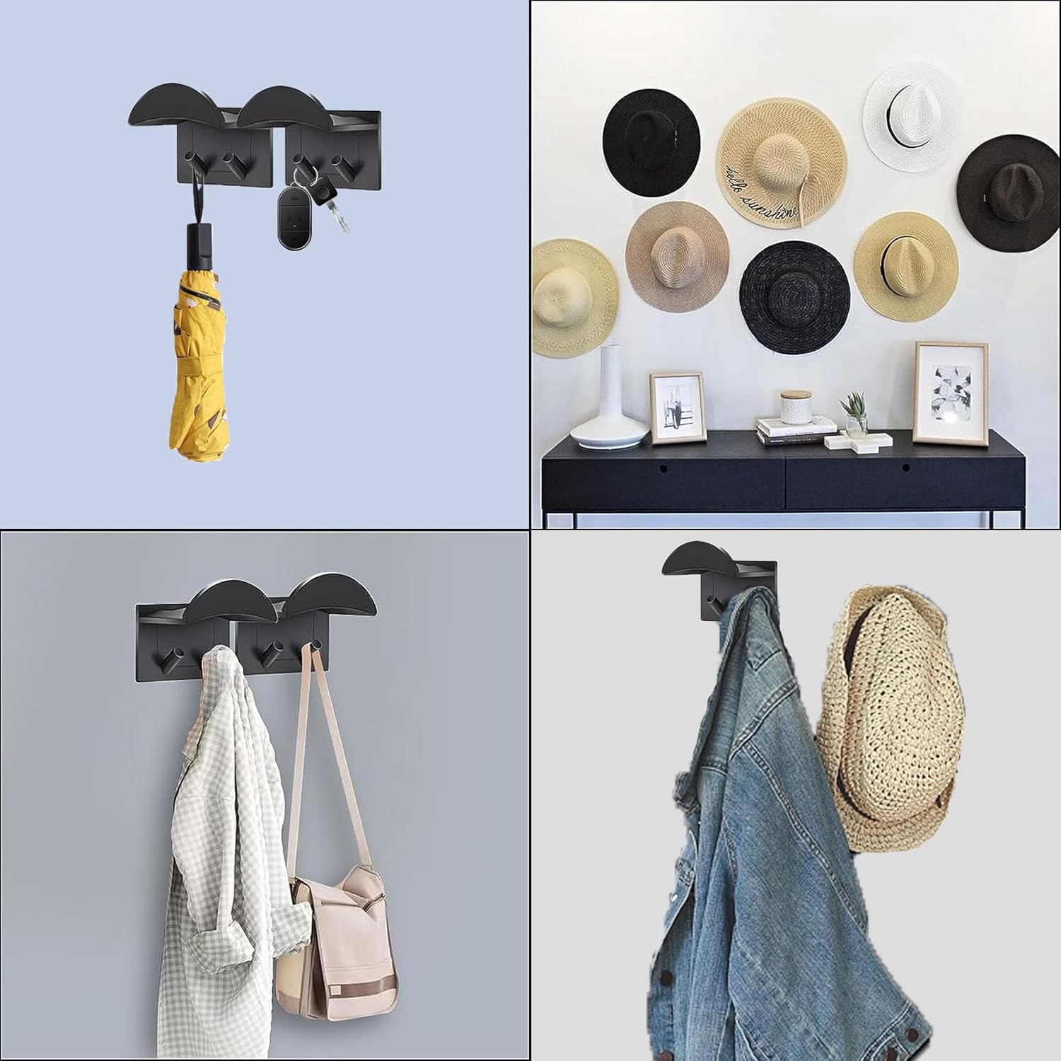 16-pack Adhesive Hooks, No Drill Wall Hooks, Multifunctional Hanging Organizer For Daily Additions And Household Items