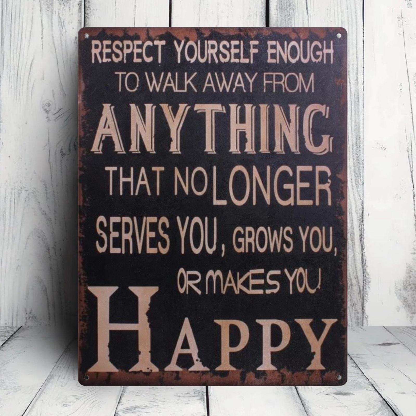 TEMU 2d Flat Wooden Print [1pc] " Yourself, From Everything" - Durable Wooden Wall Art, Suitable For Home, Bedroom, Living Room, Bar - Decoration For