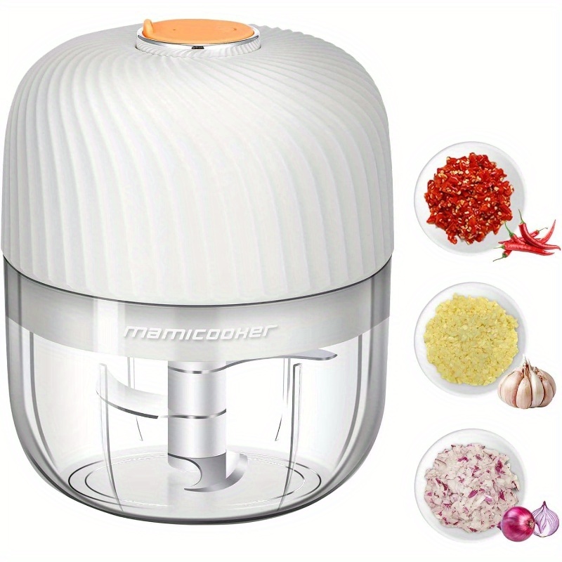 portable garlic and vegetable chopper, 8.45oz capacity for mashing garlic and chopping onions, a blender for   vegetables, and a wireless food processor suitable for ginger, chili, fruits, and meat., multi household mill for onion, steak, vegetable chopper, food chopper & onion Product details 0