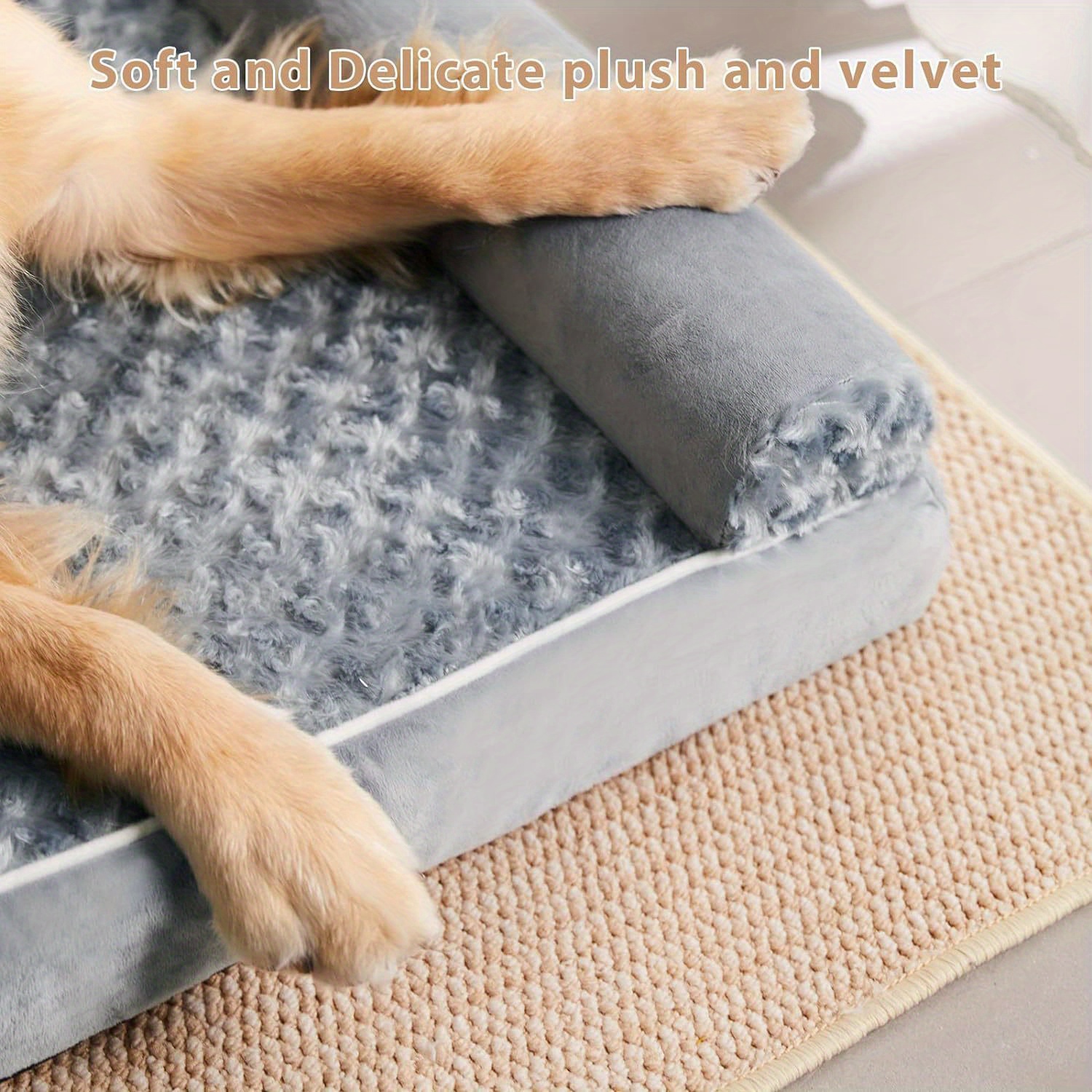 three sided protection cervical design luxury   dog bed cat bed breathable and   for   durable soft long plush Product details 3