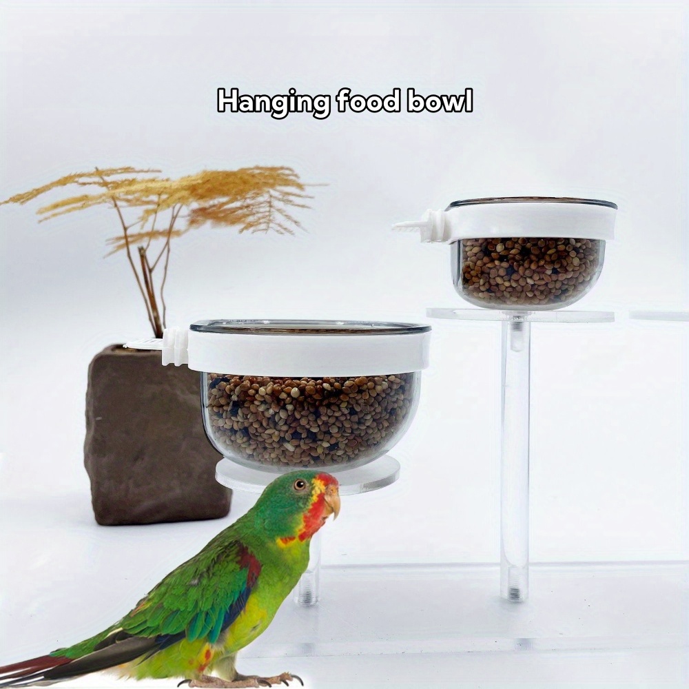 

1pc/2pcs -proof Bird Feeder - Parrot Food & Water Bowl, Acrylic Cage Accessory For Budgies And Peonies