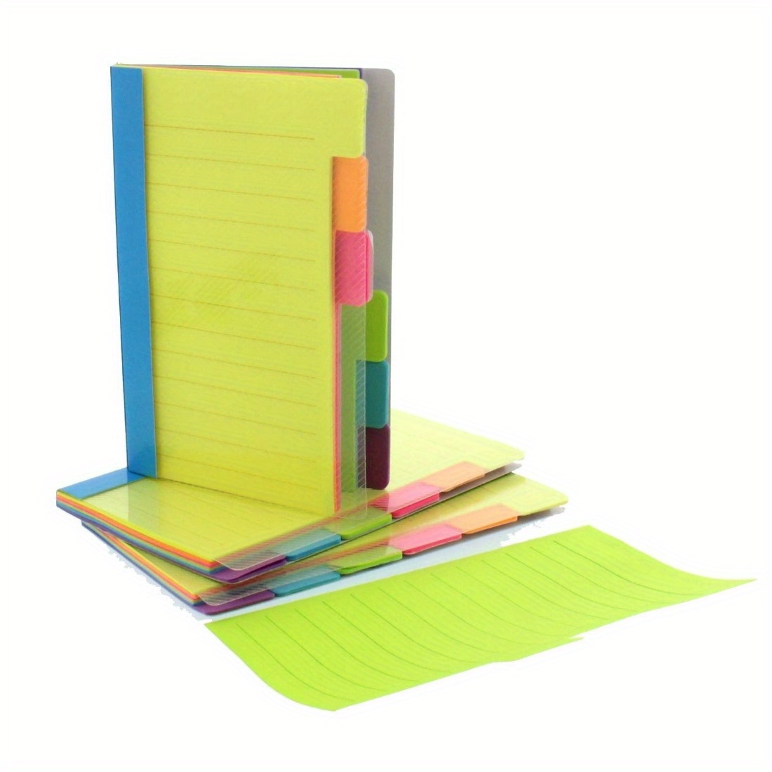 

Separate Notes, Self-adhesive Line Notes With Labels, 60 Sheets Of Regular Notes, Neon Color Index Notes