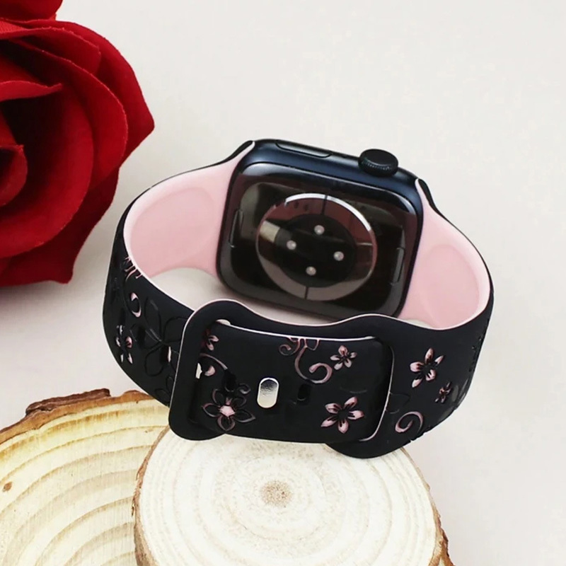 4 pack floral engraved bands compatible watch band - Temu Oman display picture 3