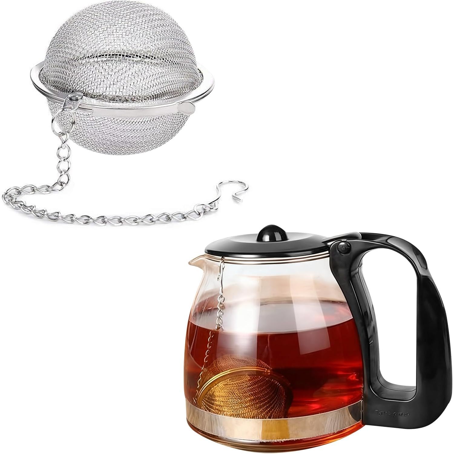 TEMU Boule à Épices en Acier Inoxydable à Fine pour Cuisine, Filtre pour Soupe, Épices, Ragoût, Outil de Cuisine, Sachet de Thé Métallique, Boule à