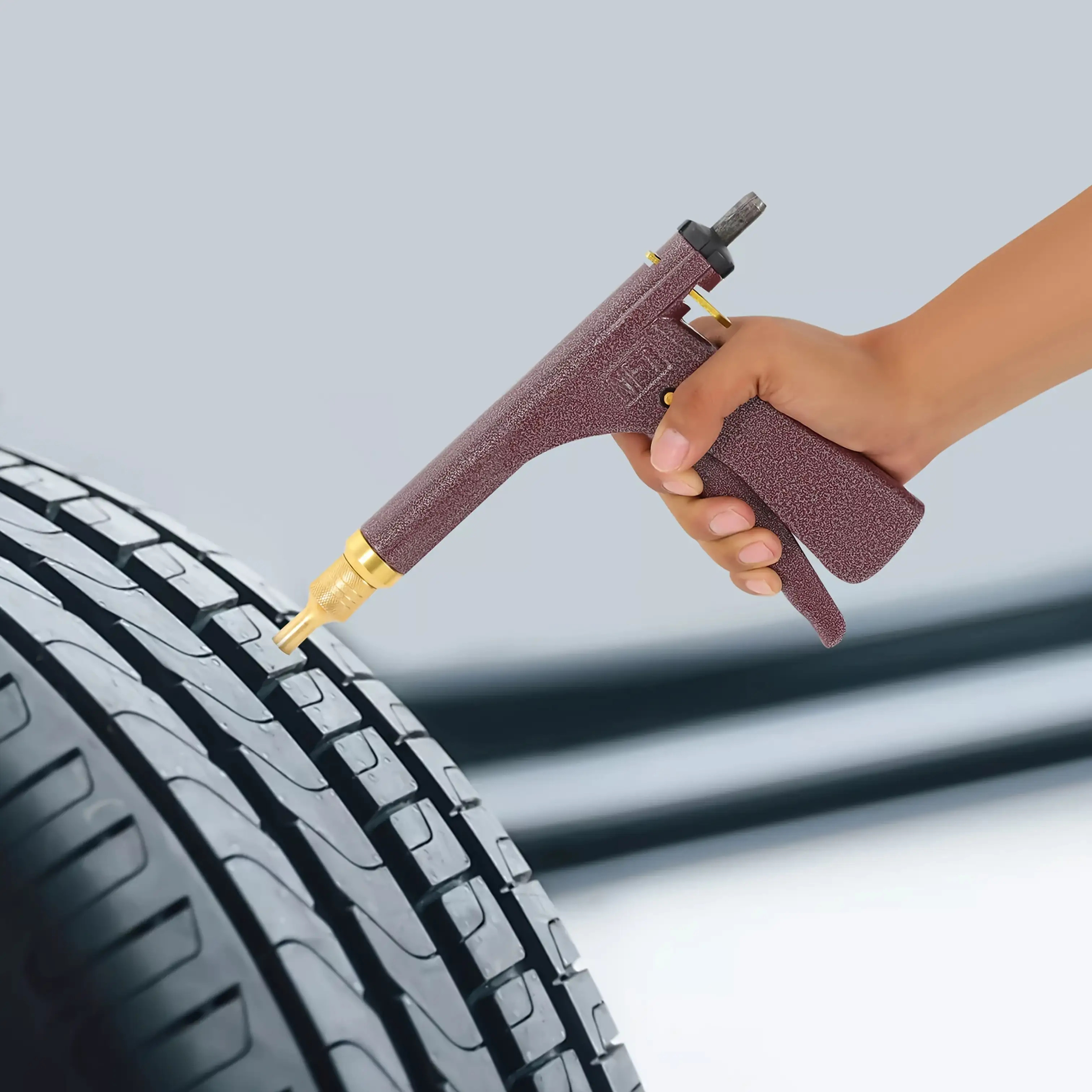 car tubeless tire wheel repair gun kit   rubber plugs mushroom plugs probes nozzles pliers and rubber valves a   solution for   tire repair   suitable for motorcycles motorcycle maintenance tire repair tools Product details 5