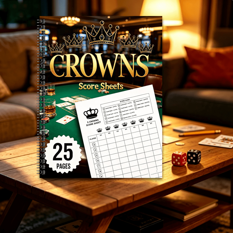 TEMU 1pc Crowns Score Sheets: 25 Pages For Scorekeeping. Track Up To 8 Players | In - 9.84 Inches X 7.48 Inches Forma