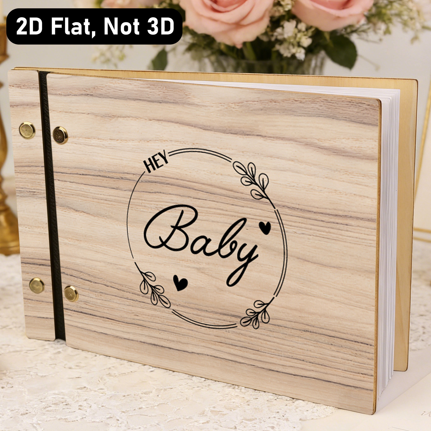 Wooden Cover Message Book For Events - Keepsake For , Guest Book For Baby Showers, Wedding Messages, 40 Pages For Mom - & Wishes, Ideal Gifts For New Parents, Baptism Gift