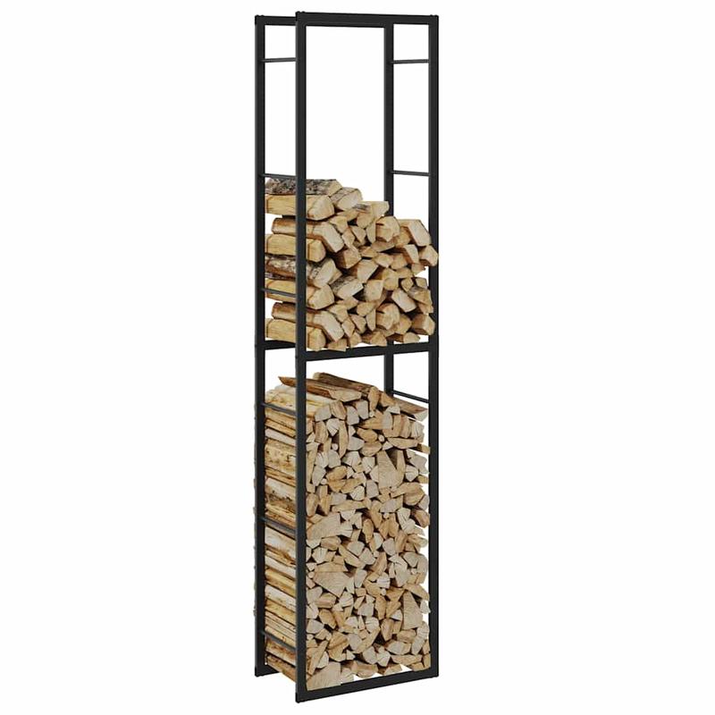 Image of Firewood Rack For Indoor And Outdoor Use, Made Of Metal, Rust And Corrosion Resistant, The Fireplace Room Or Basement. Firewood Rack 50x30x209cm Steel